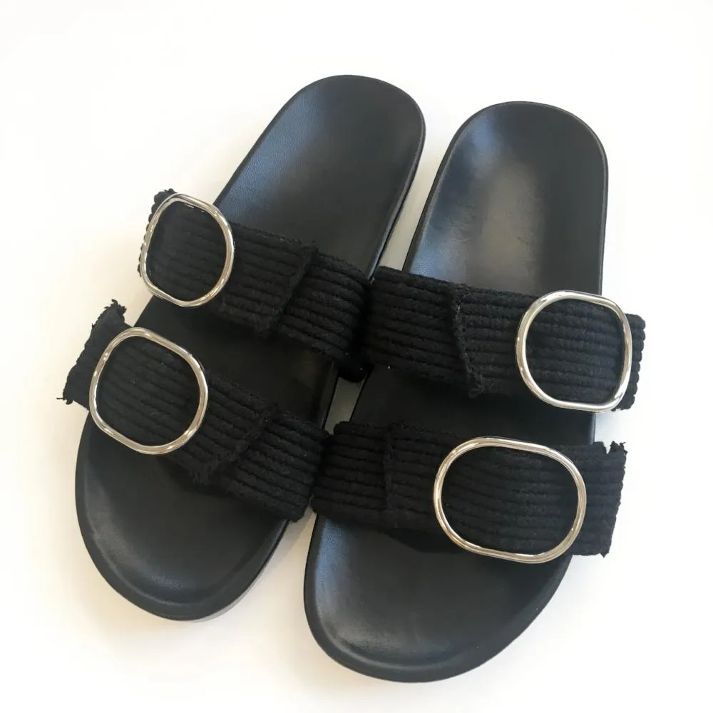 Double Strap Slide | Black