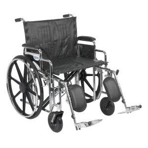 Drive Medical std24dda-elr Sentra Extra Heavy Duty Wheelchair, Detachable Desk Arms, Elevating Leg Rests, 24"Seat