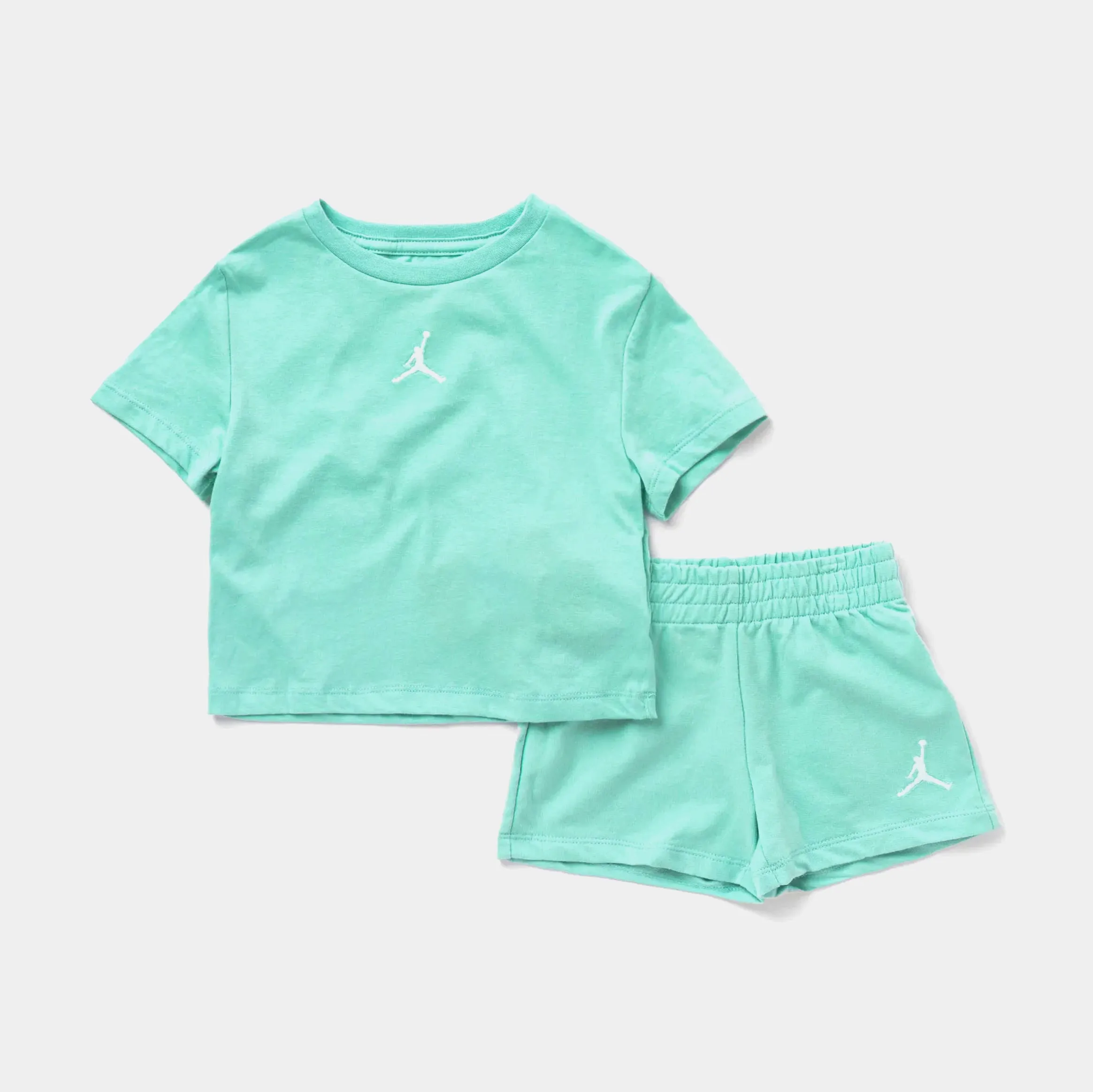 Essential Girls Short Set Grade School Set (Aqua Blue)