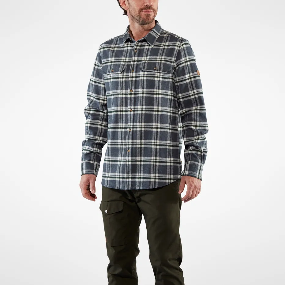 Fjällräven Men&#x27;s Övik Heavy Flannel Shirt Dark Navy-Buckwheat Brown | Buy Fjällräven Men&#x27;s Övik Heavy Flannel Shirt Dark Navy-Buckwheat Brown here | Outnorth