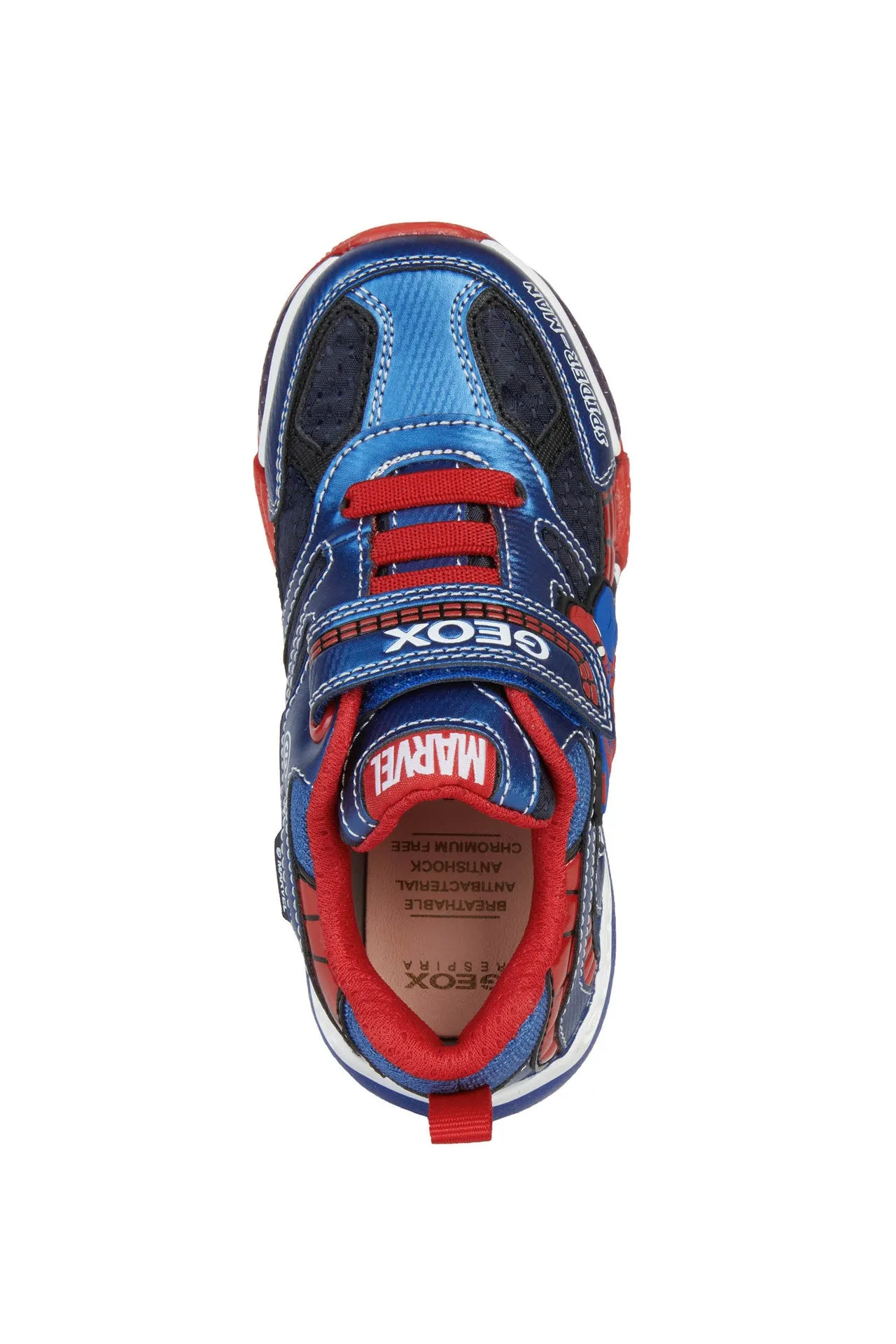 Geox Bayonc Spiderman Boys Navy-Royal Lights Marvel Trainer