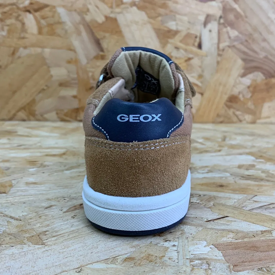 Geox Infant Trottola Leather Trainer - Caramel / Navy