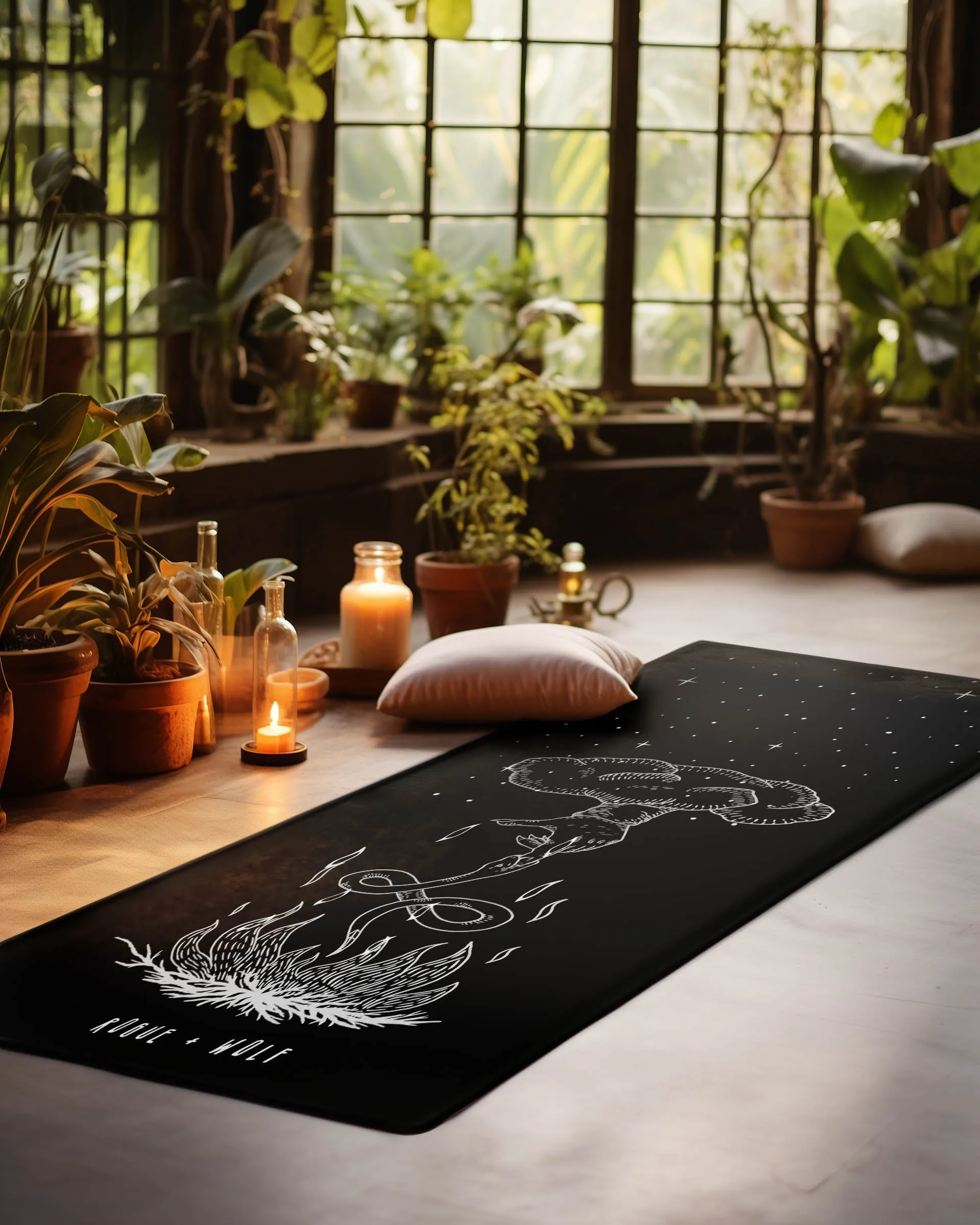 Godbane Yoga Mat - Non Slip Witchy Goth Pagan-Inspired Mat for Yoga Pilates & Fitness Workouts perfect Gift for Yoga lovers