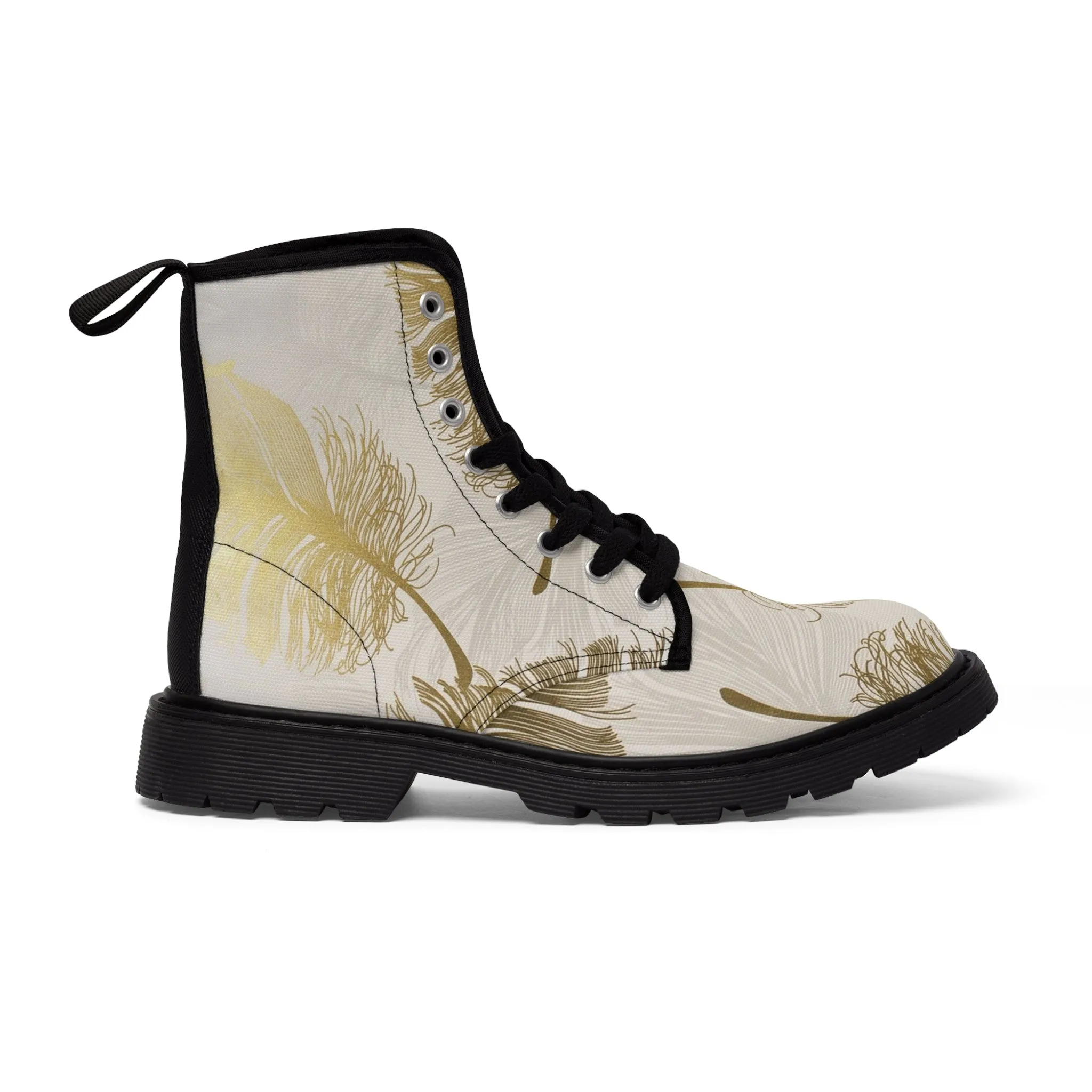 Golden Feathers - Inovax Woman's Canvas Boots