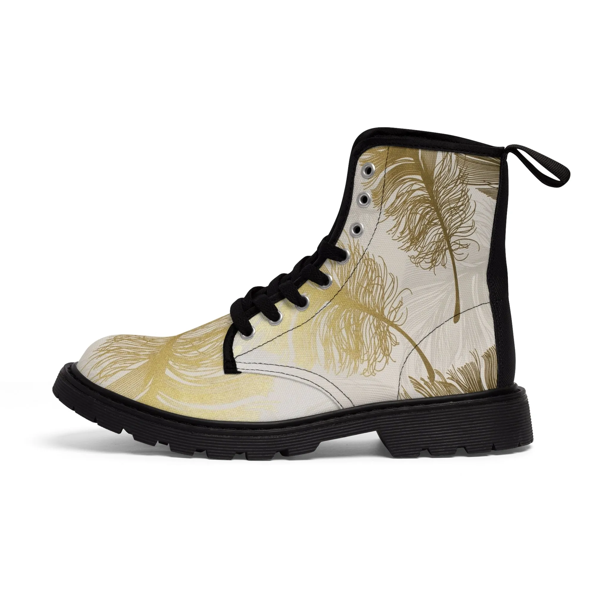 Golden Feathers - Inovax Woman's Canvas Boots