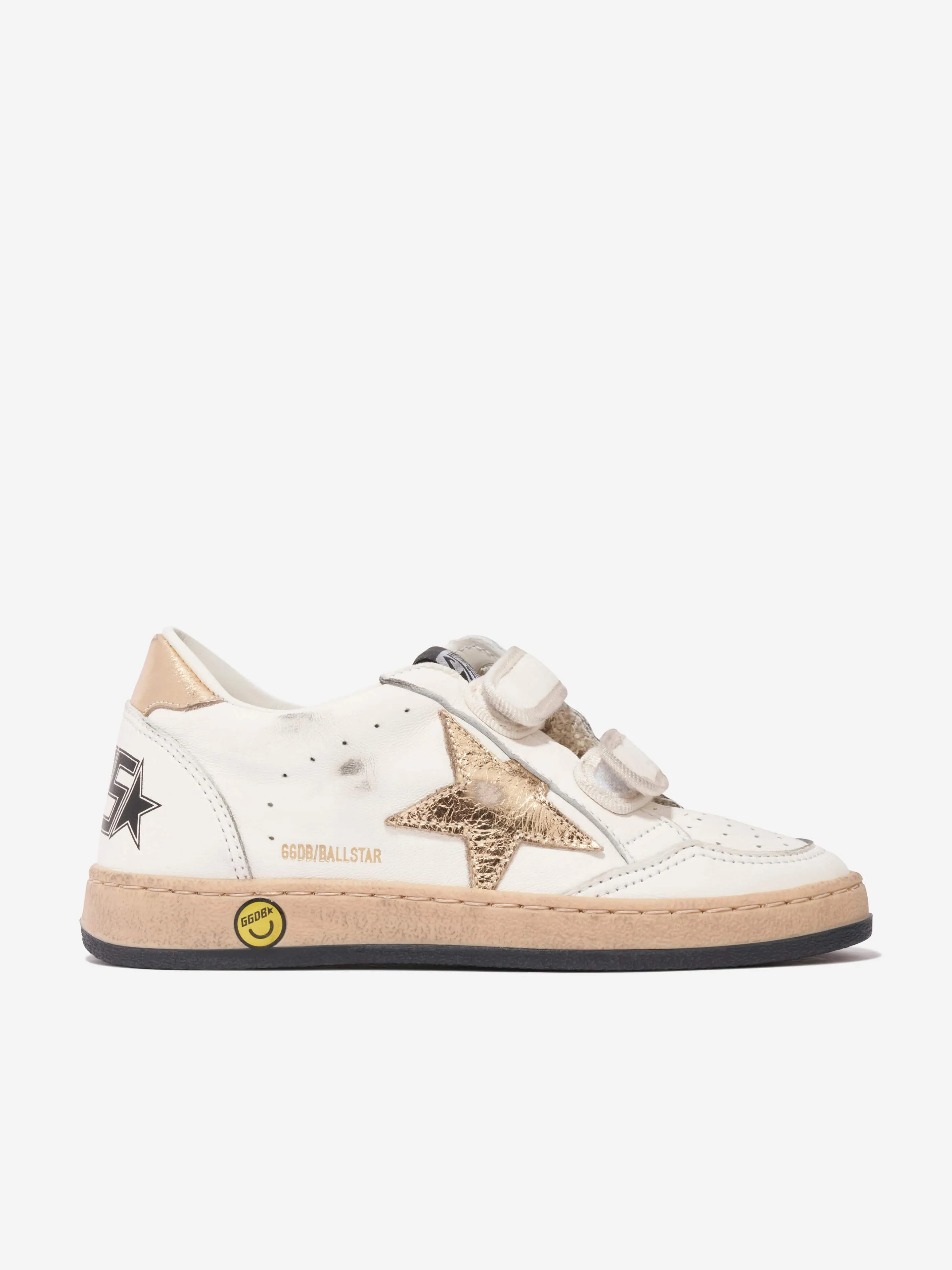 Golden Goose Kids Leather Ballstar Trainers in White