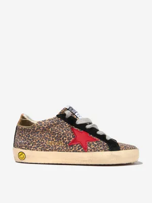 Golden Goose Kids Superstar Leopard Suede Star Trainers