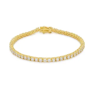 Goldtone Finish Victorian Cubic Zirconia Tennis 8 Inch Bracelet