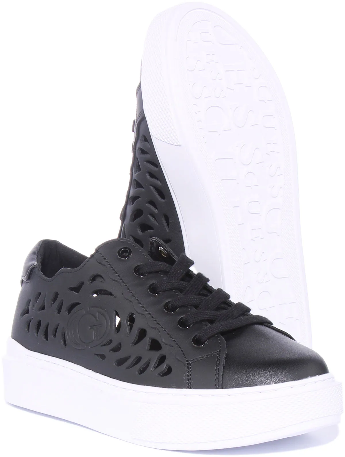 Guess Pepzio Lasercut In Black For Women