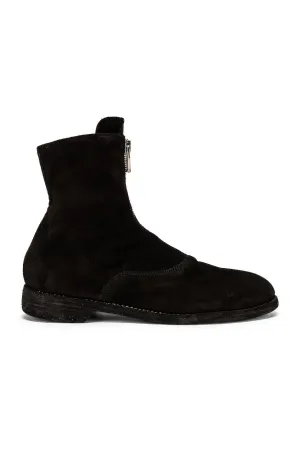 Guidi Stag Suede Zipper boots, black