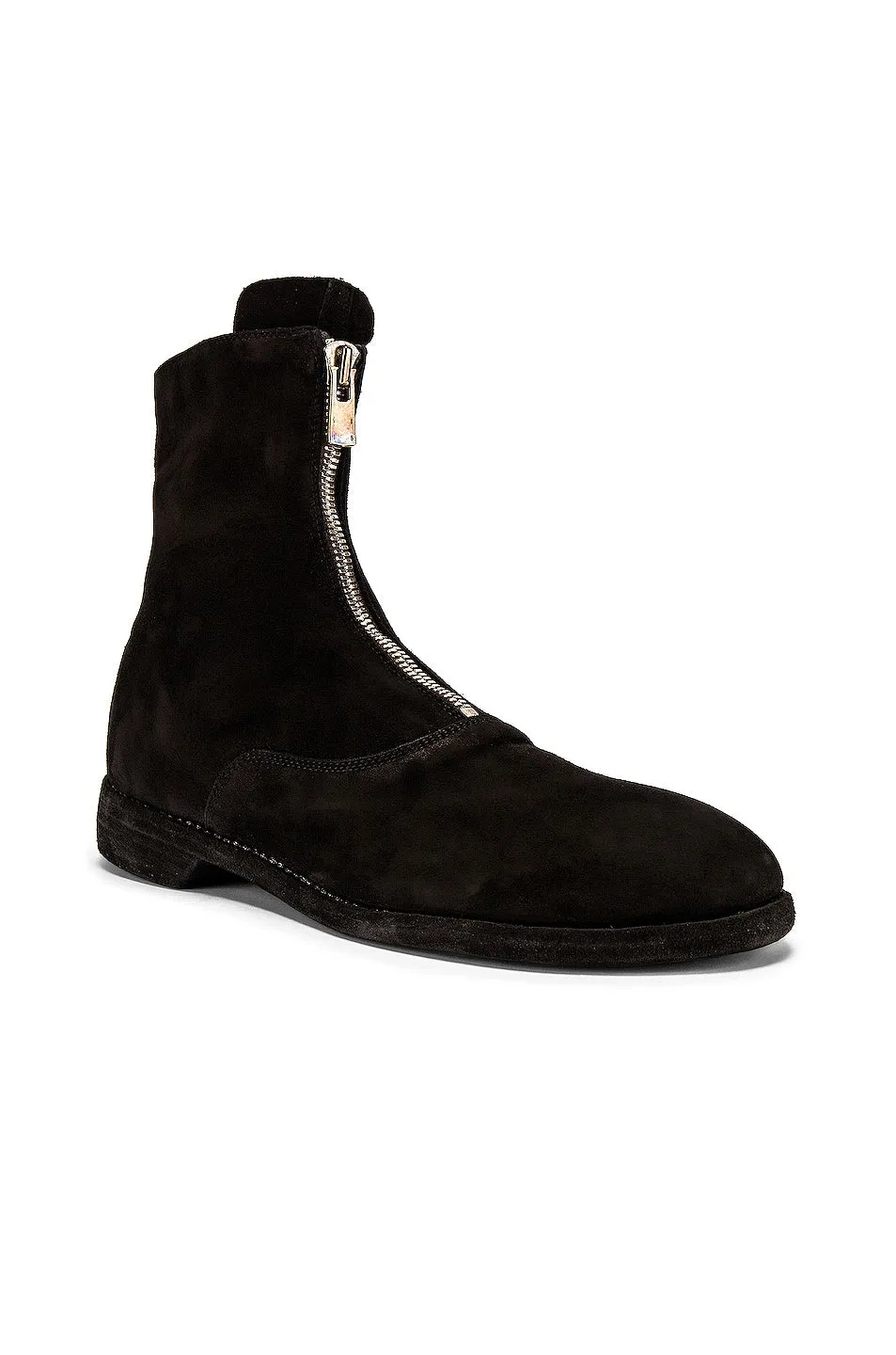 Guidi Stag Suede Zipper boots, black