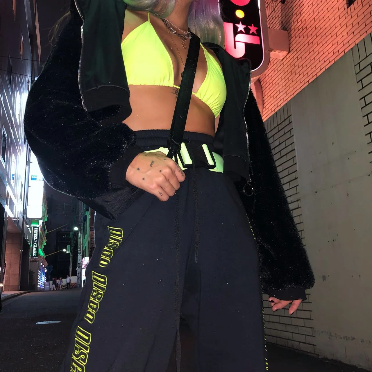 Gwen Bralet in Neon Yellow