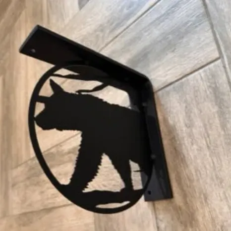 Handcrafted Metal Bear Cutout L-Bracket