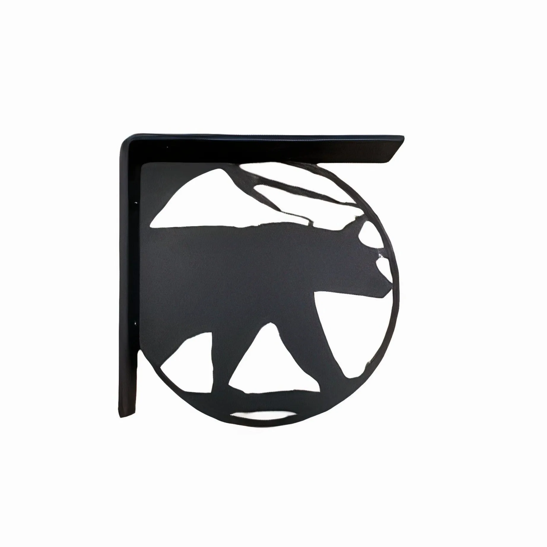 Handcrafted Metal Bear Cutout L-Bracket