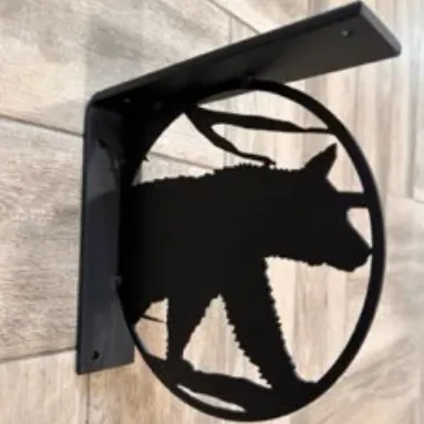 Handcrafted Metal Bear Cutout L-Bracket