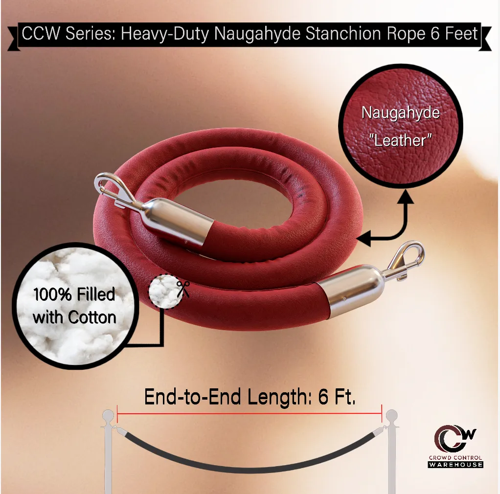 Heavy-Duty Naugahyde Hanging Ropes for Stanchion Posts - Montour Line