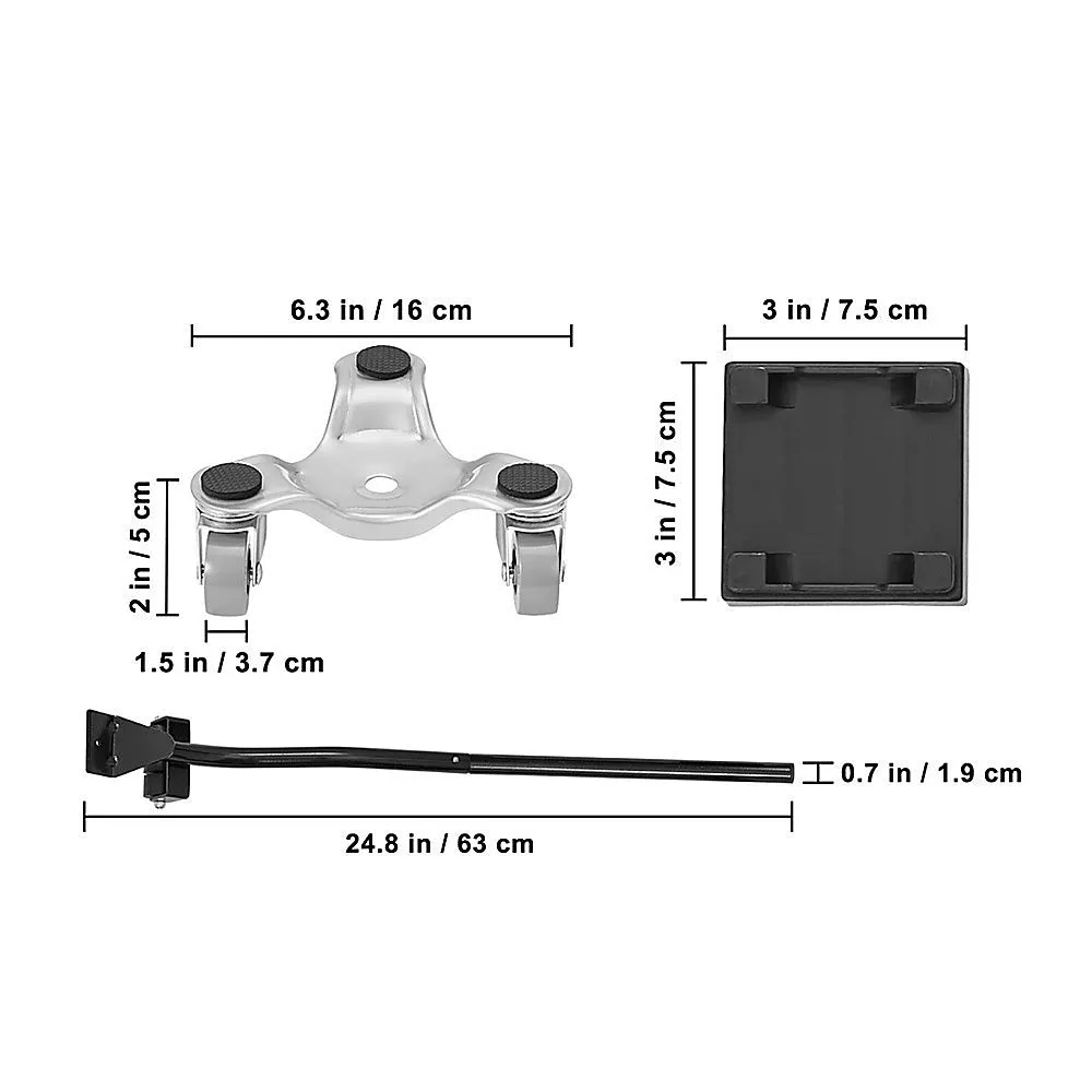 Heavy Duty Steel Furniture Mover Set, 6-Inch PP Wheels, 4 Pack