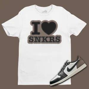 I Love Sneakers T-Shirt Matching Jordan 1 Low OG Mocha