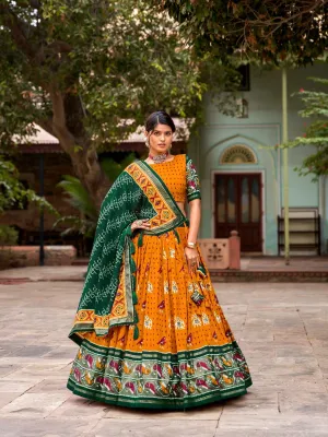 Ikkat Patola Tassel Silk Lehenga