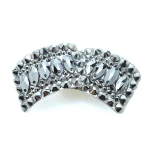 Jet Hematite Navette Irish Dance Jig Shoe Buckles - Crystal Rhinestone buckles for hard shoes