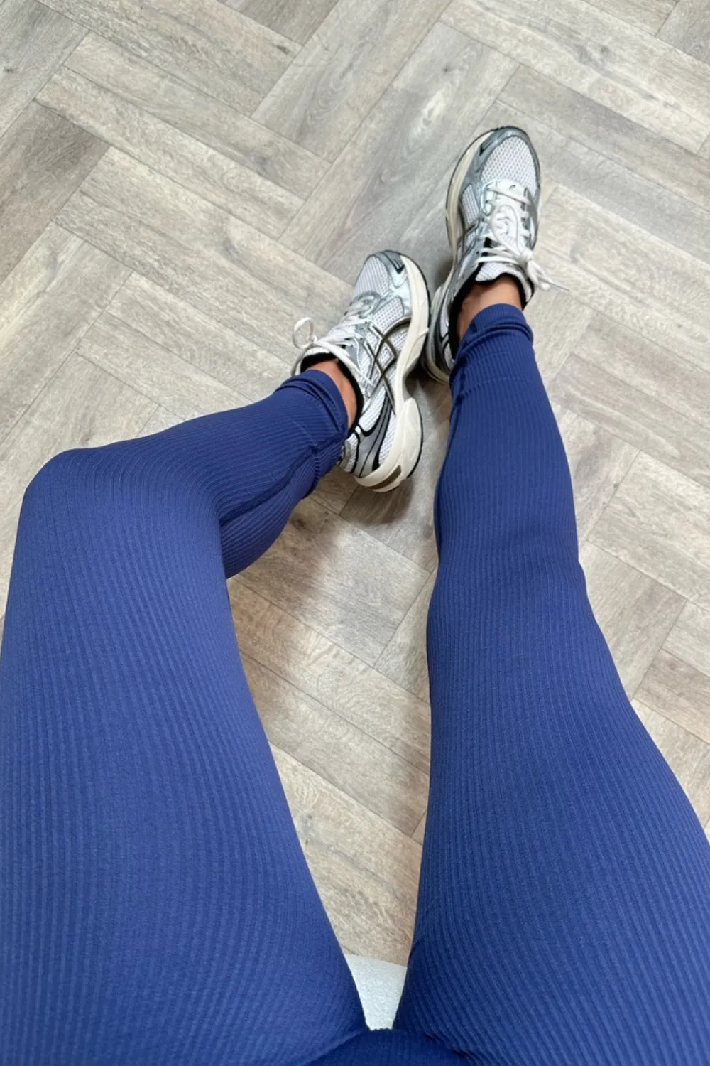 Katy navy ribbed leggings