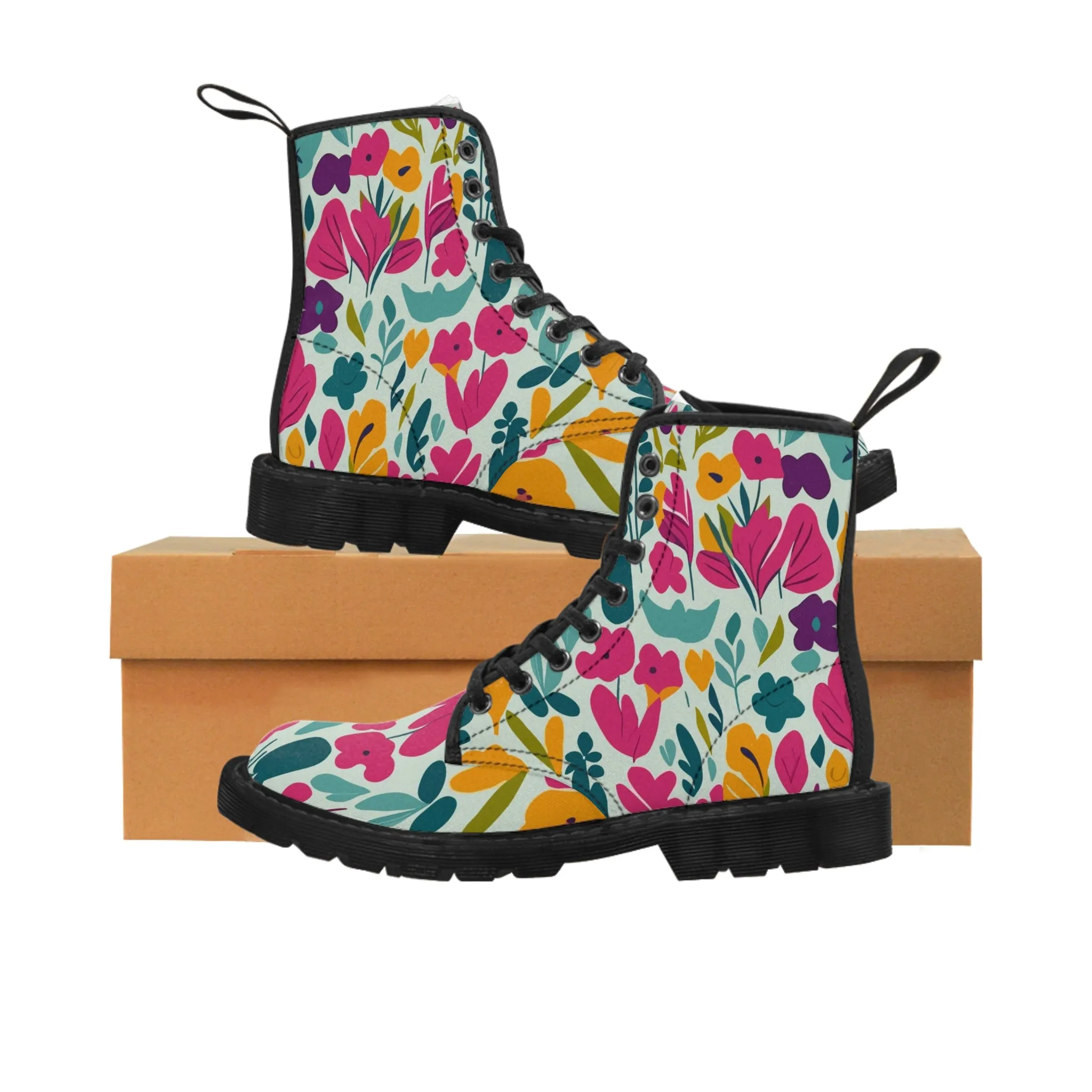 Light flowers - Inovax Woman's Canvas Boots