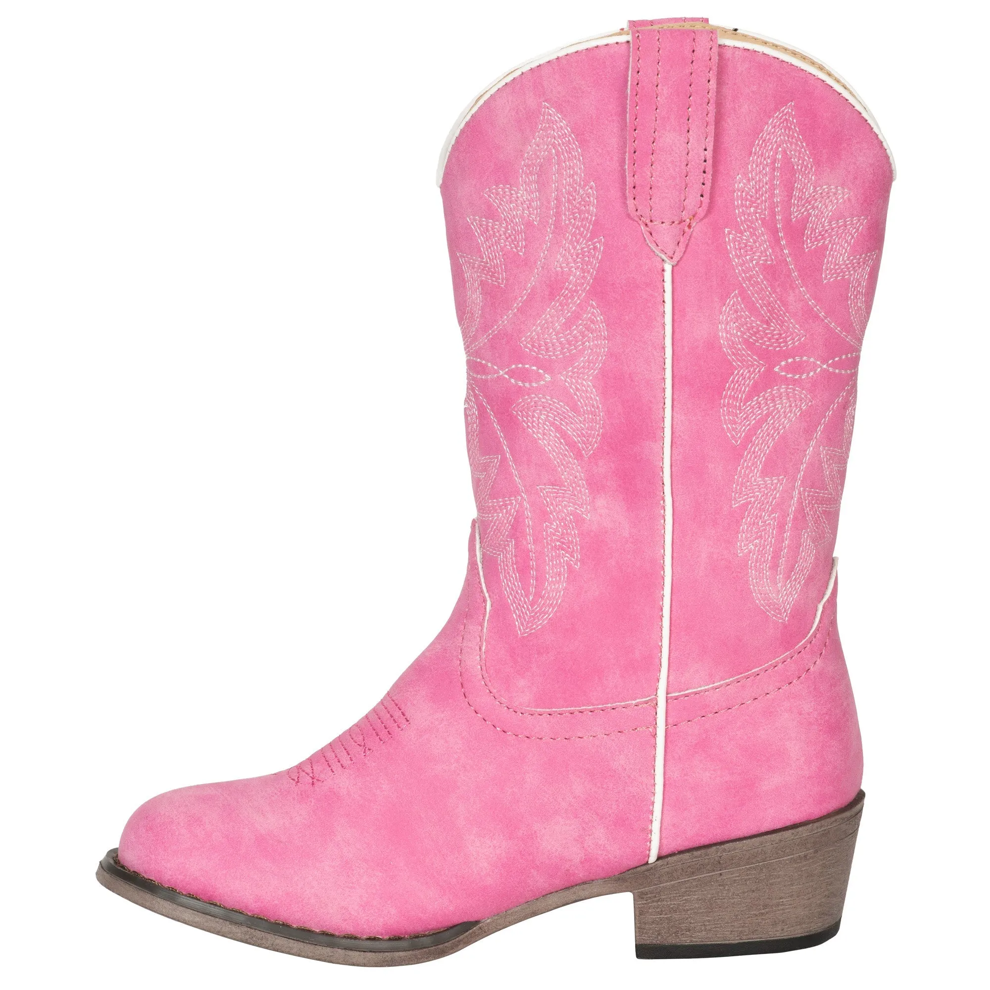 Lil Westerner Kids Girls Pink Faux Leather Western Cowboy Boots