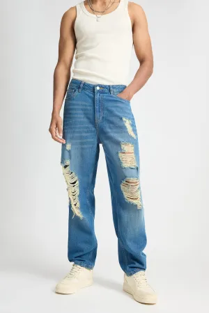 Loose-Fit Worn-In Men's Jeans