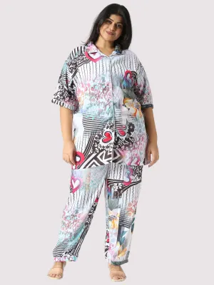 Love on Geometric Plus Size Women's Co-ord Set