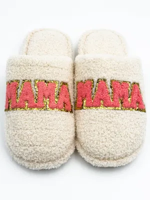 MAMA Chenille Patched Home Slippers