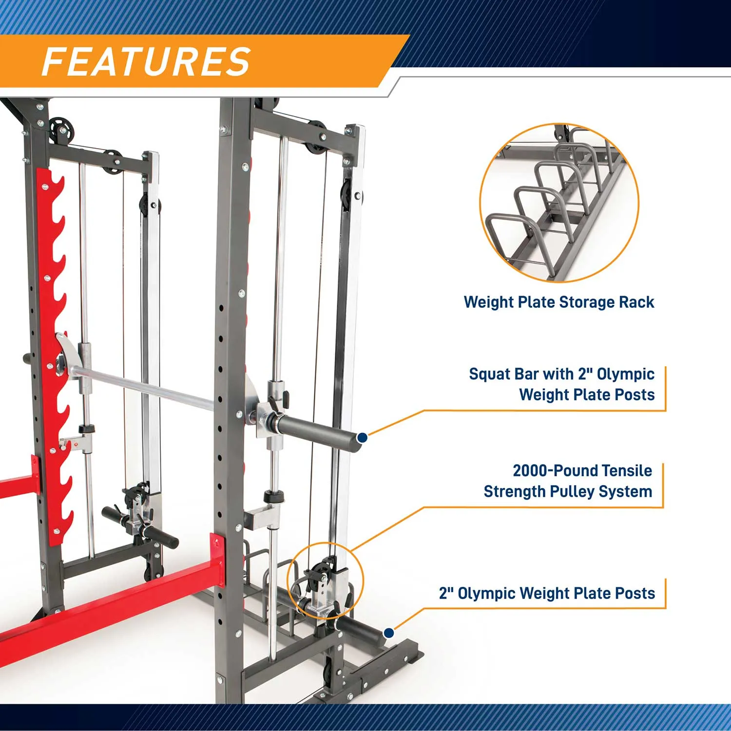 Marcy Pro Smith Machine Home Gym Training System Cage | SM-4903