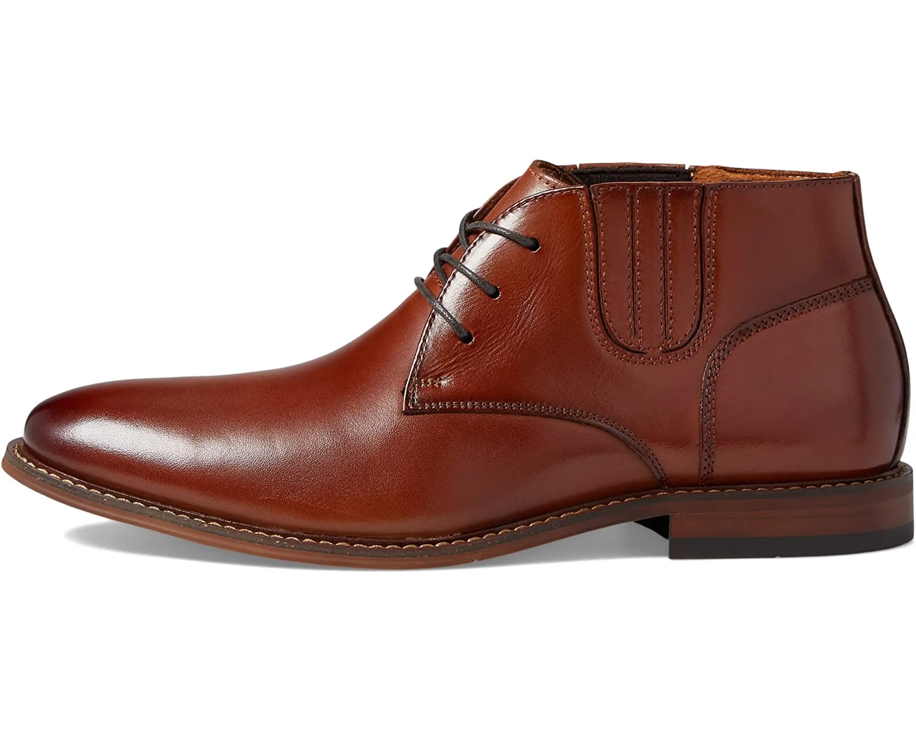 Maxwell Plain Toe Demi Boot Stacy Adams, cognac