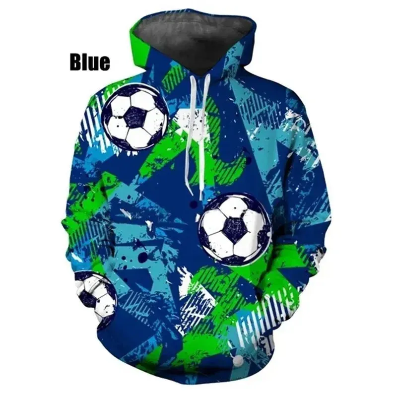 Men's Soccer Pattern Hoodie Sweatshirt