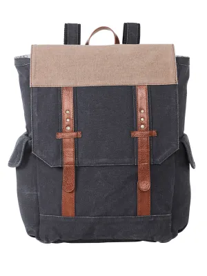 Mona B - 100% cotton canvas back pack for offices schools and colleges with two outside pockets and stylish design