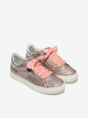 Monnalisa Glitter Vintage Flower Trainers