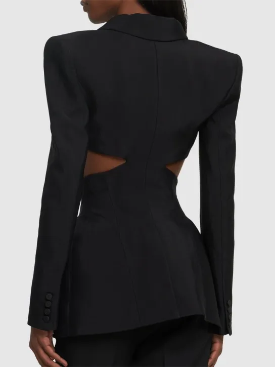 MUGLER   Heavy fluid viscose blend cropped jacket 