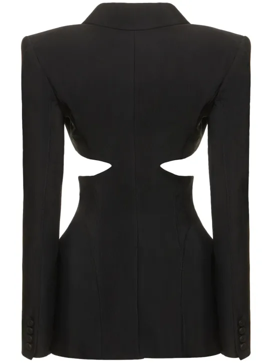 MUGLER   Heavy fluid viscose blend cropped jacket 