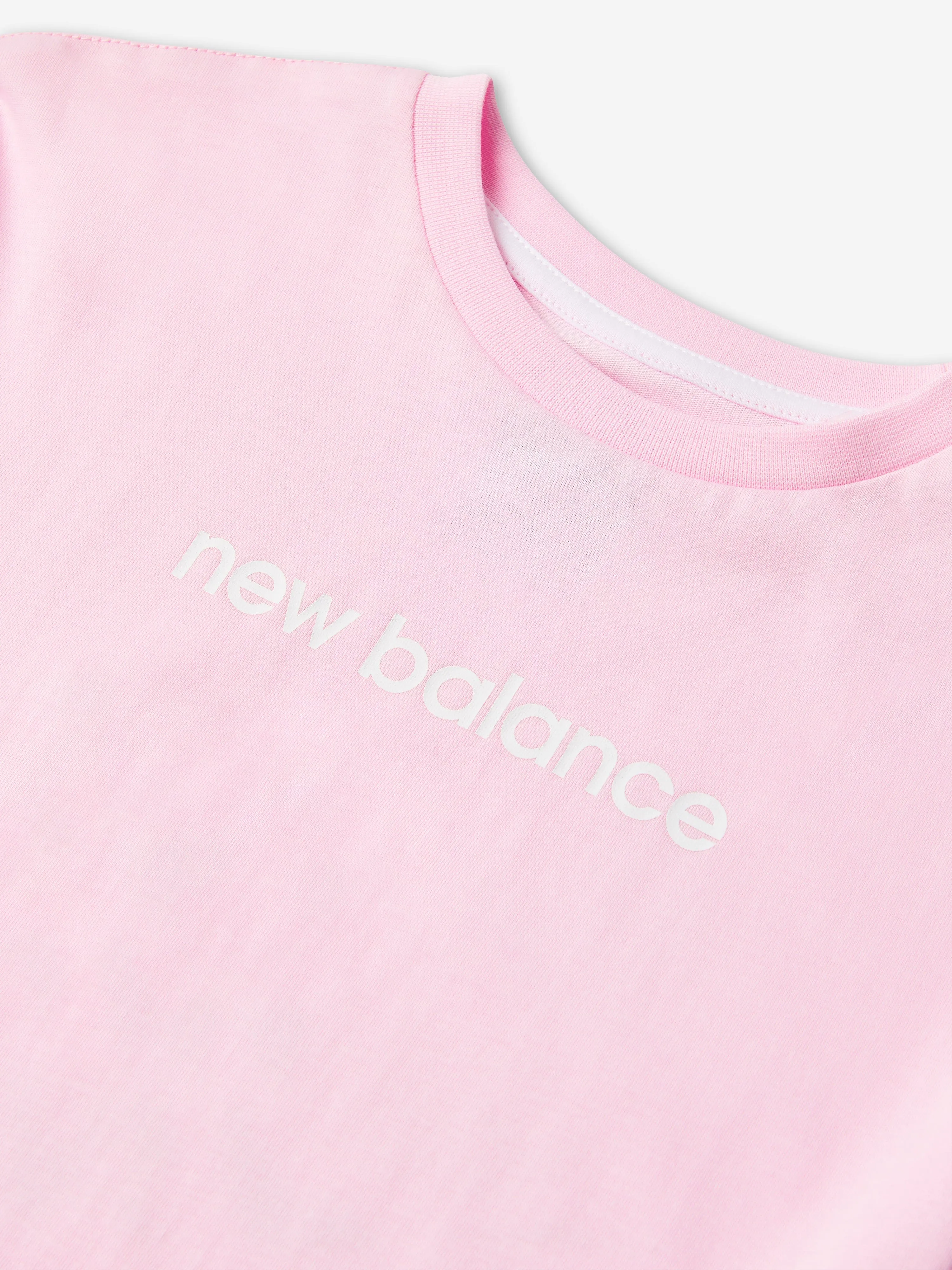 New Balance Girls Floral Trainers Back Graphics T-Shirt in Pink