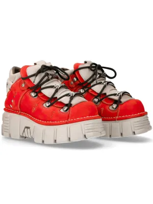 NEW ROCK Bold Red Platform Sneakers with Punk Rock Vibes