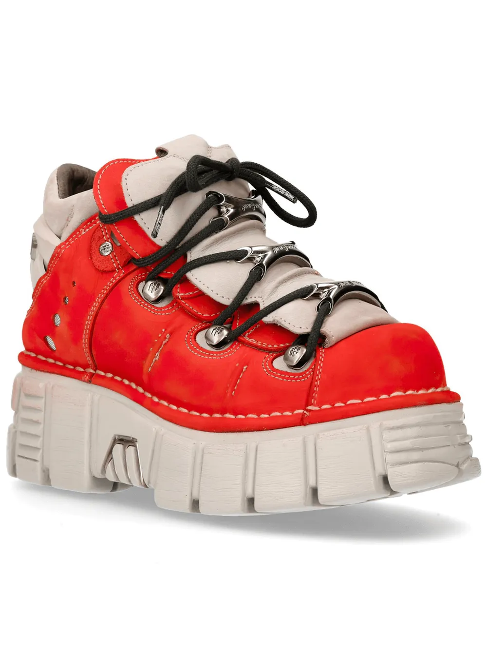 NEW ROCK Bold Red Platform Sneakers with Punk Rock Vibes