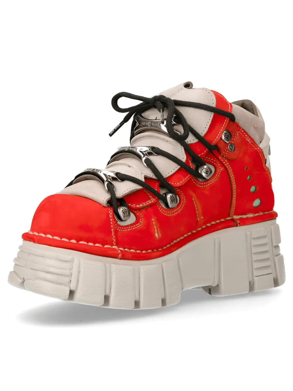 NEW ROCK Bold Red Platform Sneakers with Punk Rock Vibes