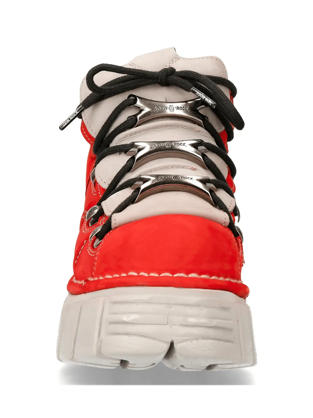 NEW ROCK Bold Red Platform Sneakers with Punk Rock Vibes