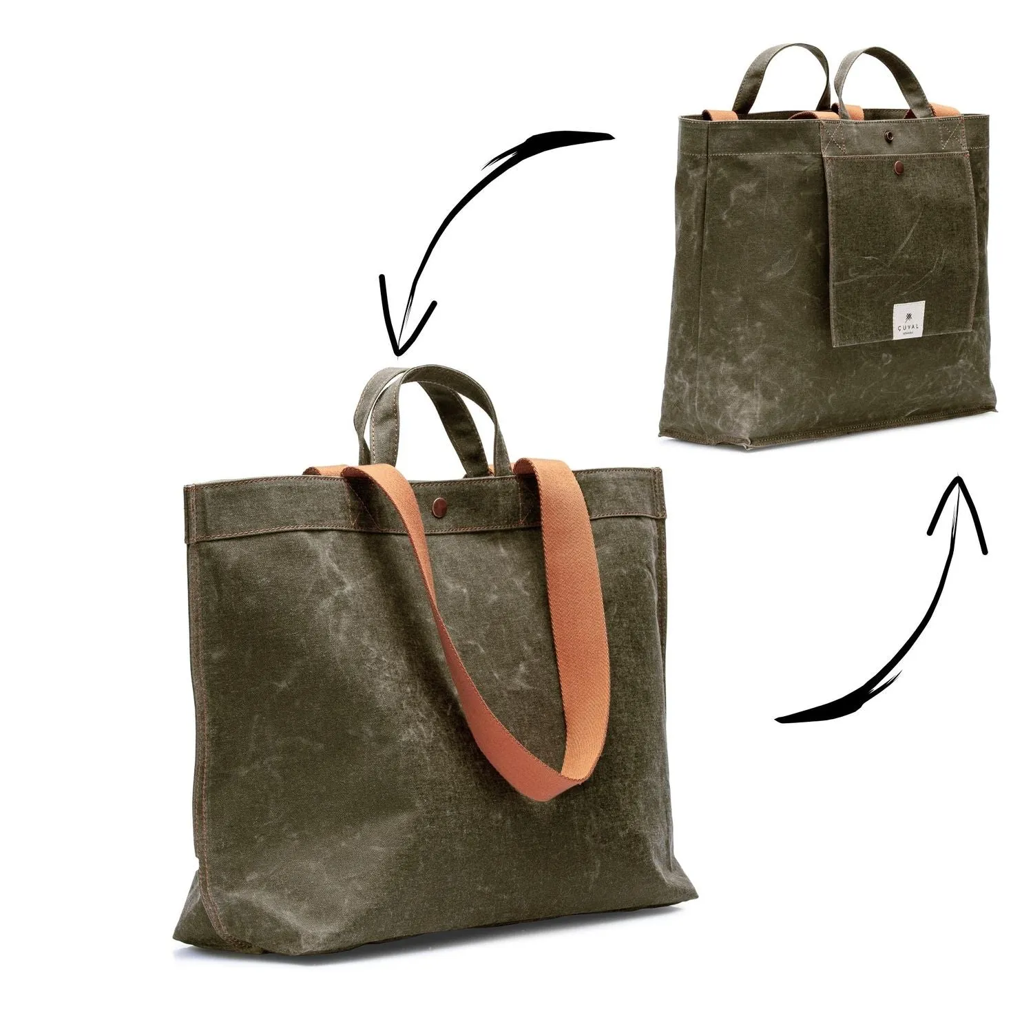 No. 204 Large Tote Moss (REVERSIBLE)