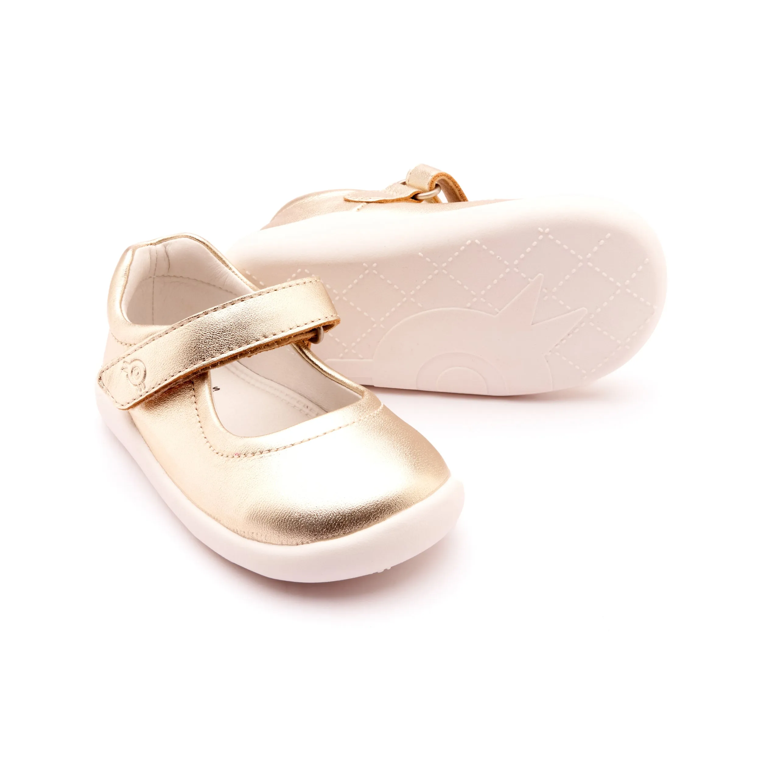 Old Soles Girl's 8052 Ground Jane Casual Shoes - Gold / White Sole