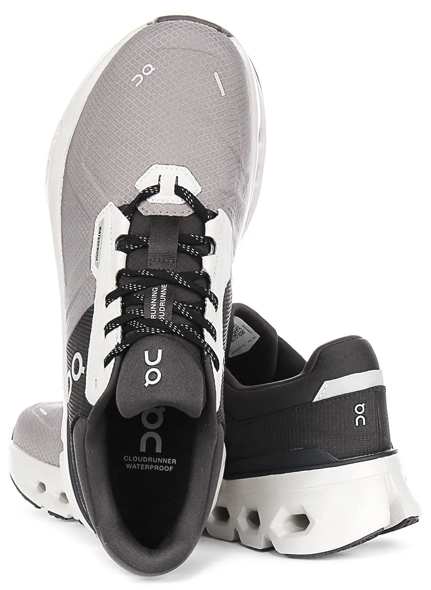 On Running Cloudrunner 2 Waterproof In Grey Black For Men