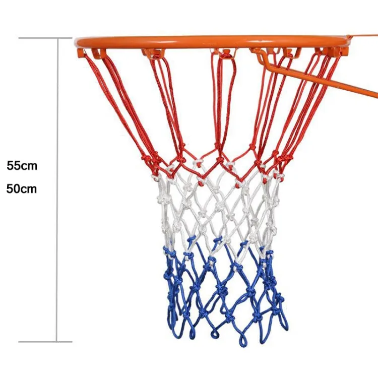 Outdoor Round Rope Basketball Net, Colour: 5.0mm Heavy Polyester(White Red Blue)