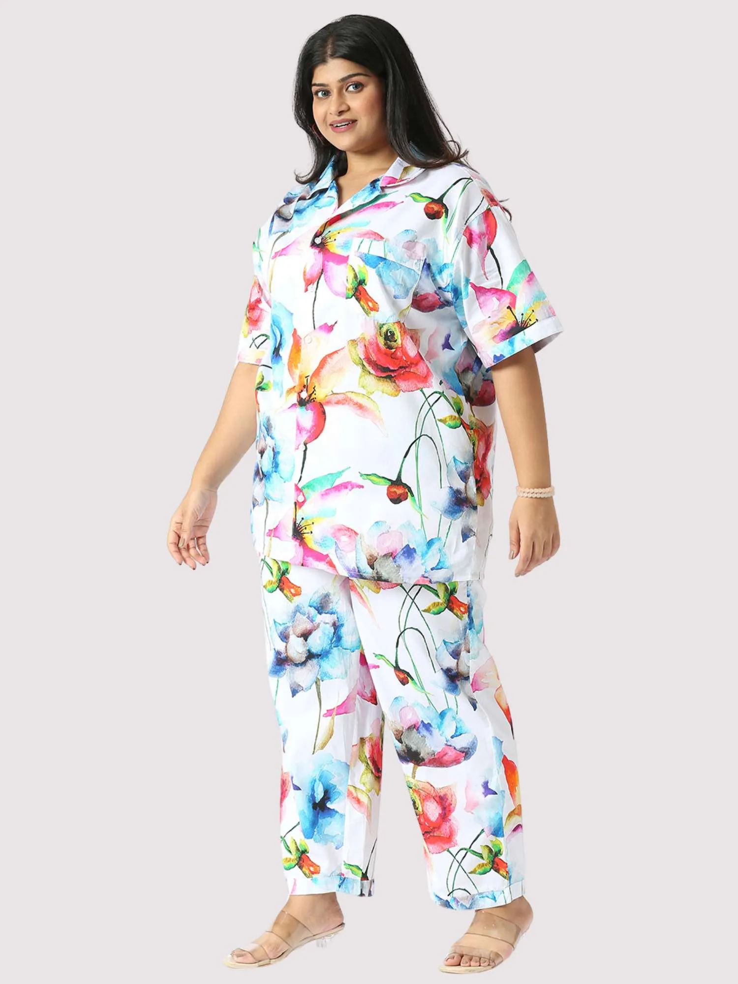 Pastel Petals Plus Size Women's Co-ord Set