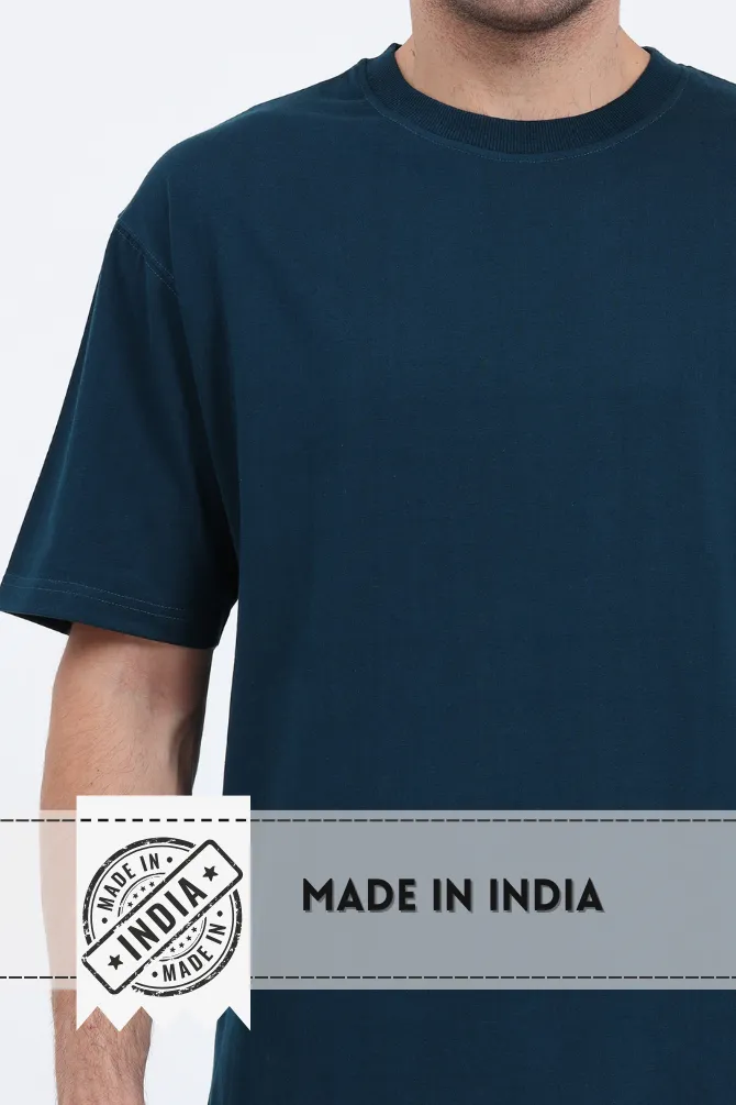 Petrol Blue Oversized T-shirt for men