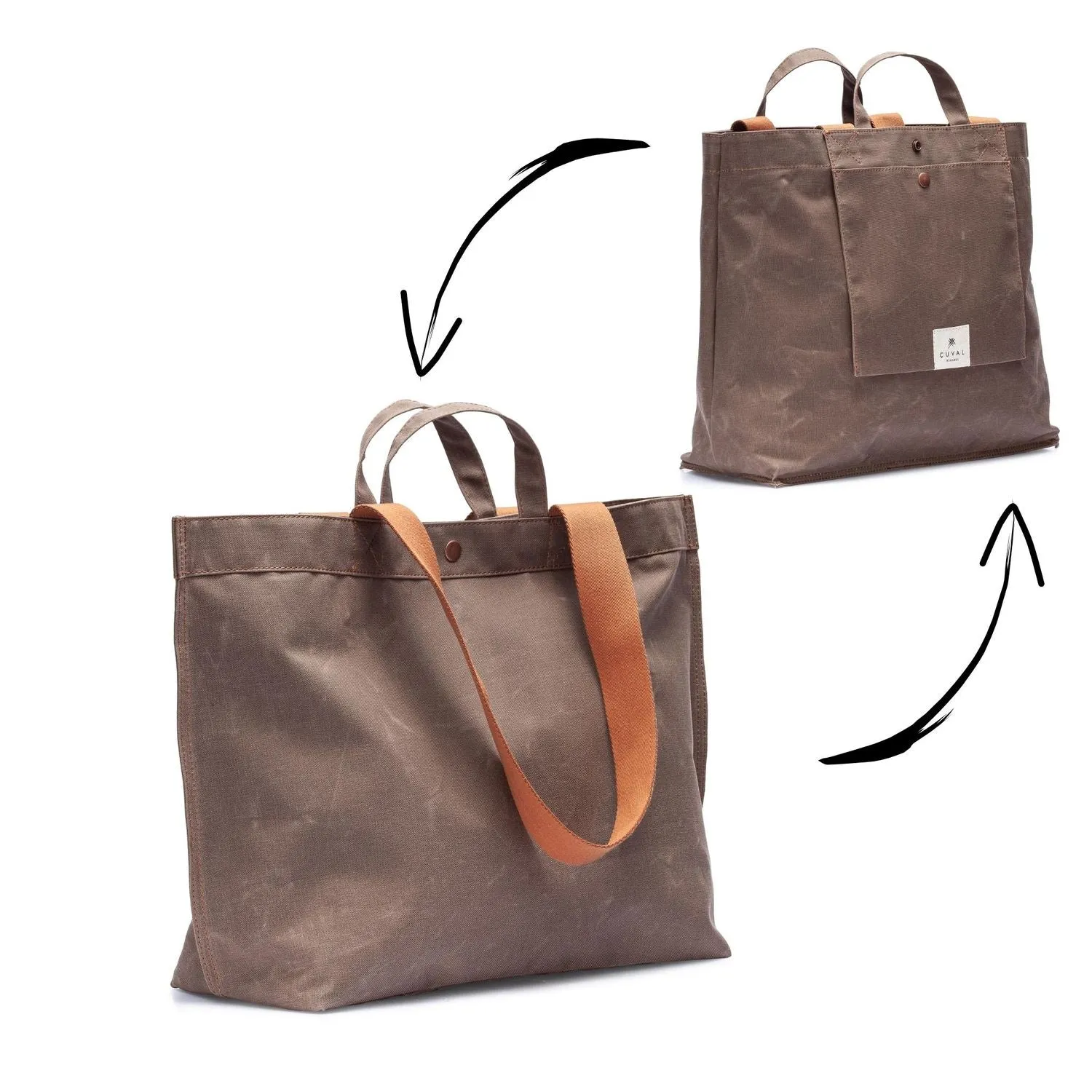 PRE-ORDER ONLY  No. 204 Large Tote Tobacco (REVERSIBLE)