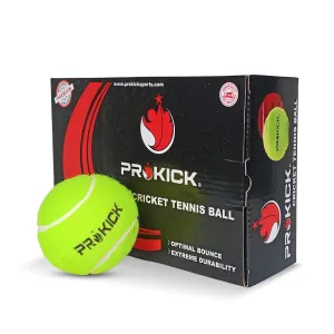 Prokick Heavy Cricket Tennis Ball, Green (Pack of 6)